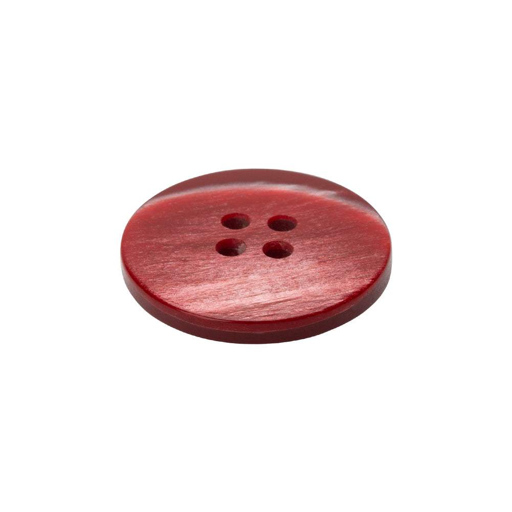 Red and White Shimmering Streaks 4-Hole Plastic Button - 36L/23mm