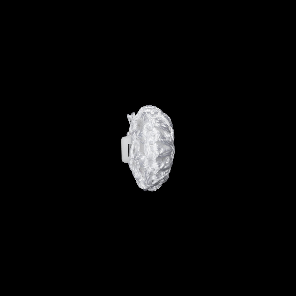 Optic White Crochet Fabric Covered Shank Back Button - 18L/11.5mm