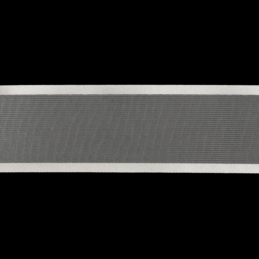 Sheer Ribbon with Double Faced Satin Edges - 1.375" - Ivory