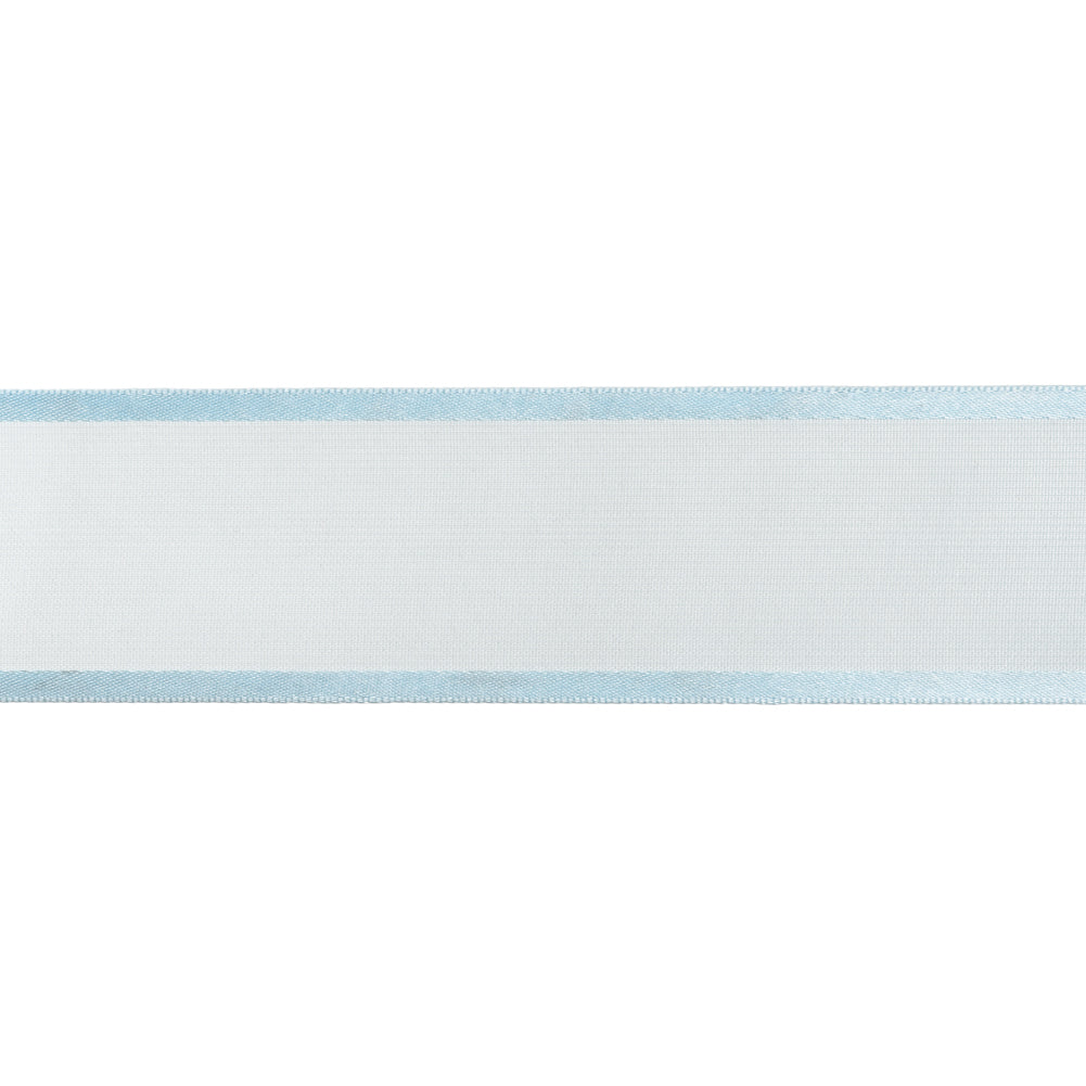 Sheer Ribbon with Double Faced Satin Edges - 1.375" - Baby Blue