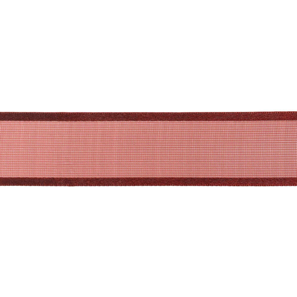Sheer Ribbon with Double Faced Satin Edges - 1" - Wine