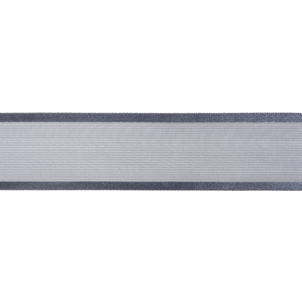 Sheer Ribbon with Double Faced Satin Edges - 1" - Gray