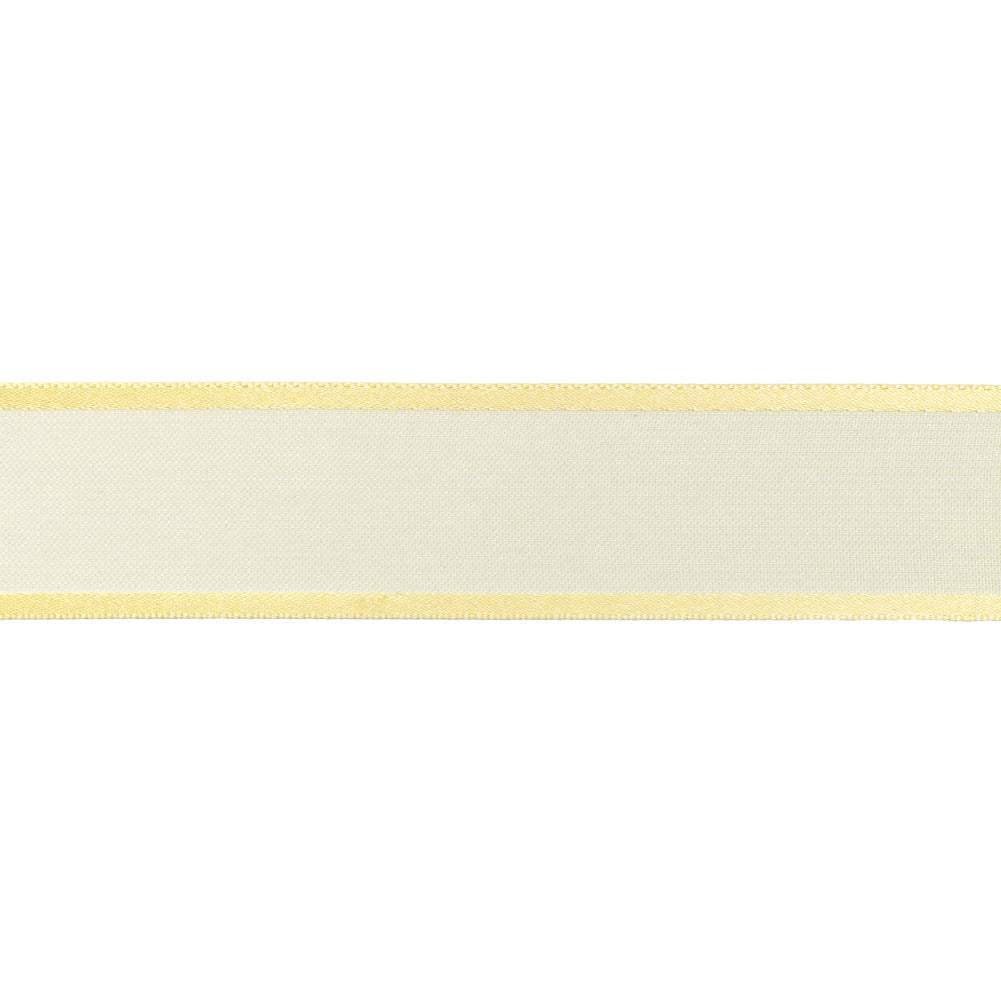 Sheer Ribbon with Double Faced Satin Edges - 1" - Yellow