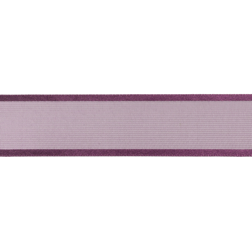 Sheer Ribbon with Double Faced Satin Edges - 1" - Purple