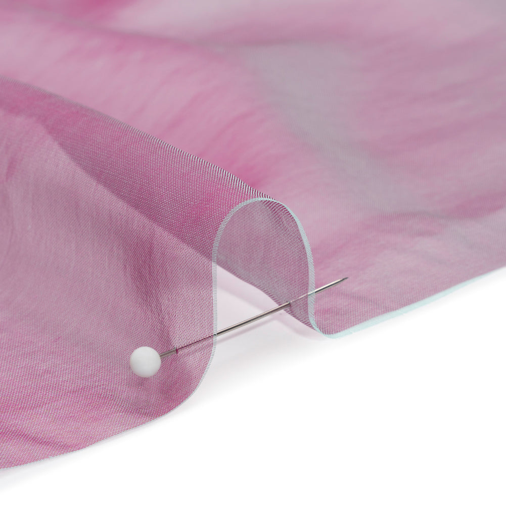 Chiffon-Like Silk Voile - Seafoam and Magenta Iridescent - Adelaide Collection