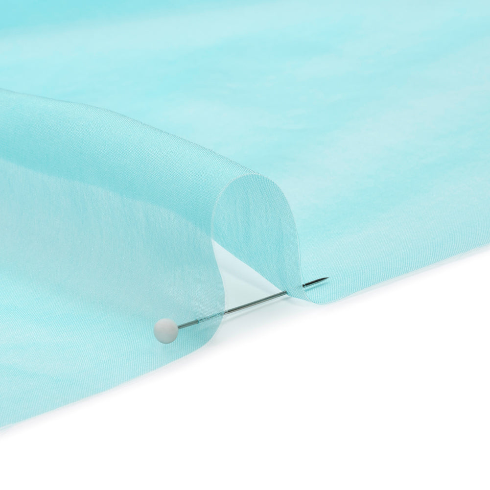 Chiffon-Like Silk Voile - Aqua and White Iridescent - Adelaide Collection