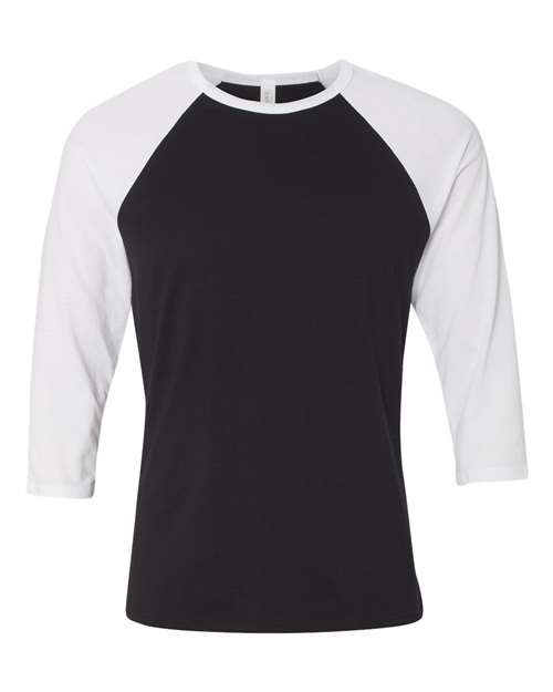 Bella + Canvas Unisex Three-Quarter Sleeve Baseball Tee