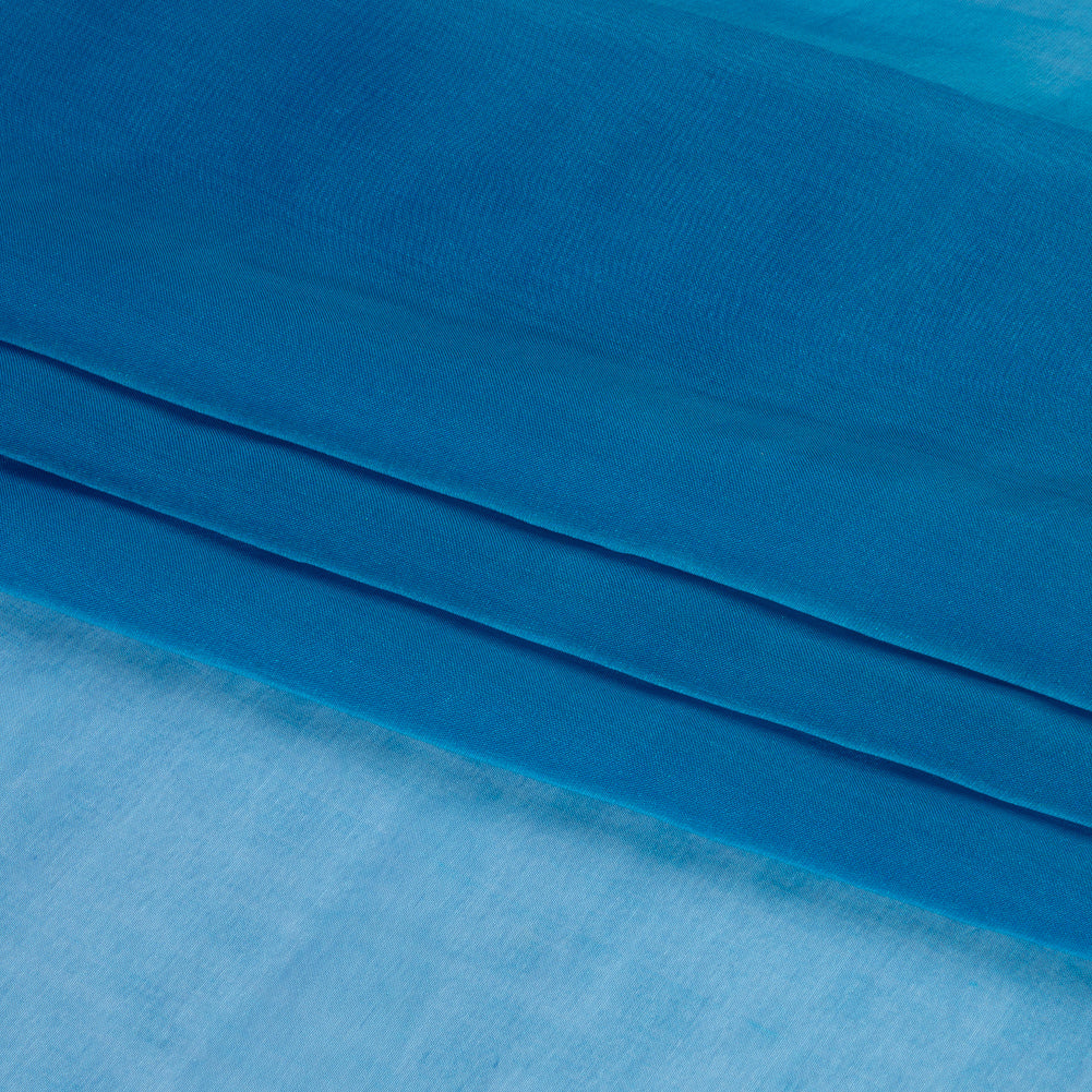 Chiffon-Like Silk Voile - Turquoise and Royal Blue Iridescent - Adelaide Collection