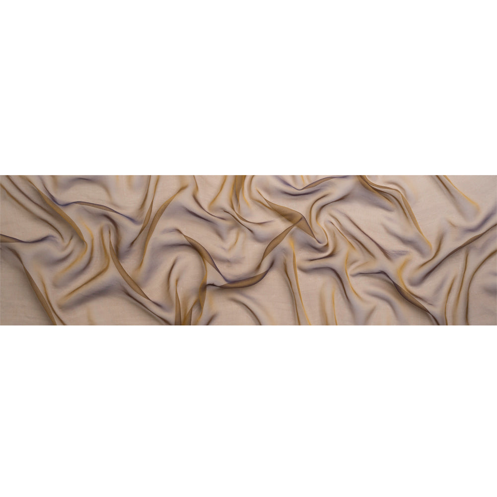 Chiffon-Like Silk Voile - Navy and Gold Iridescent - Adelaide Collection
