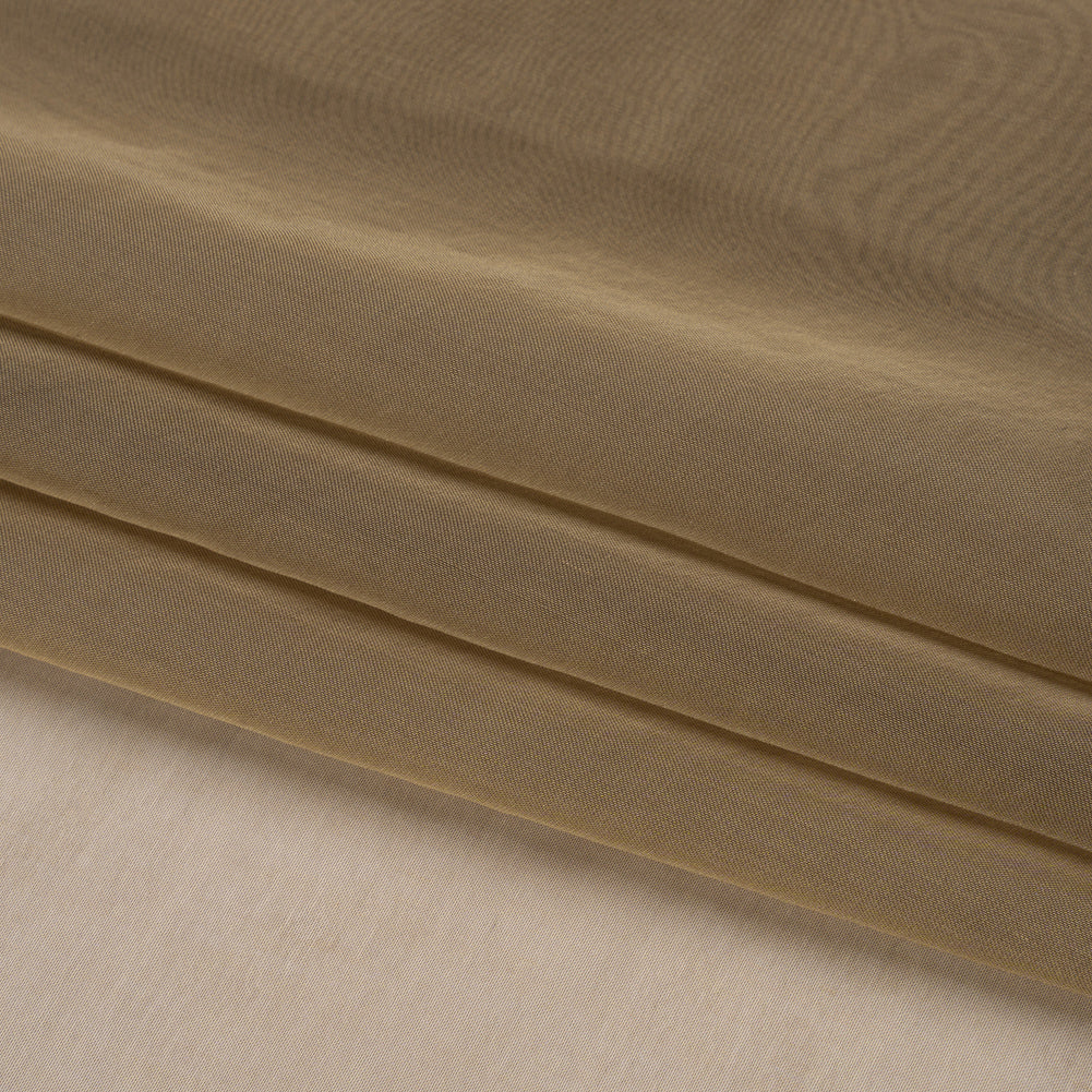 Chiffon-Like Silk Voile - Dark Khaki Iridescent - Adelaide Collection