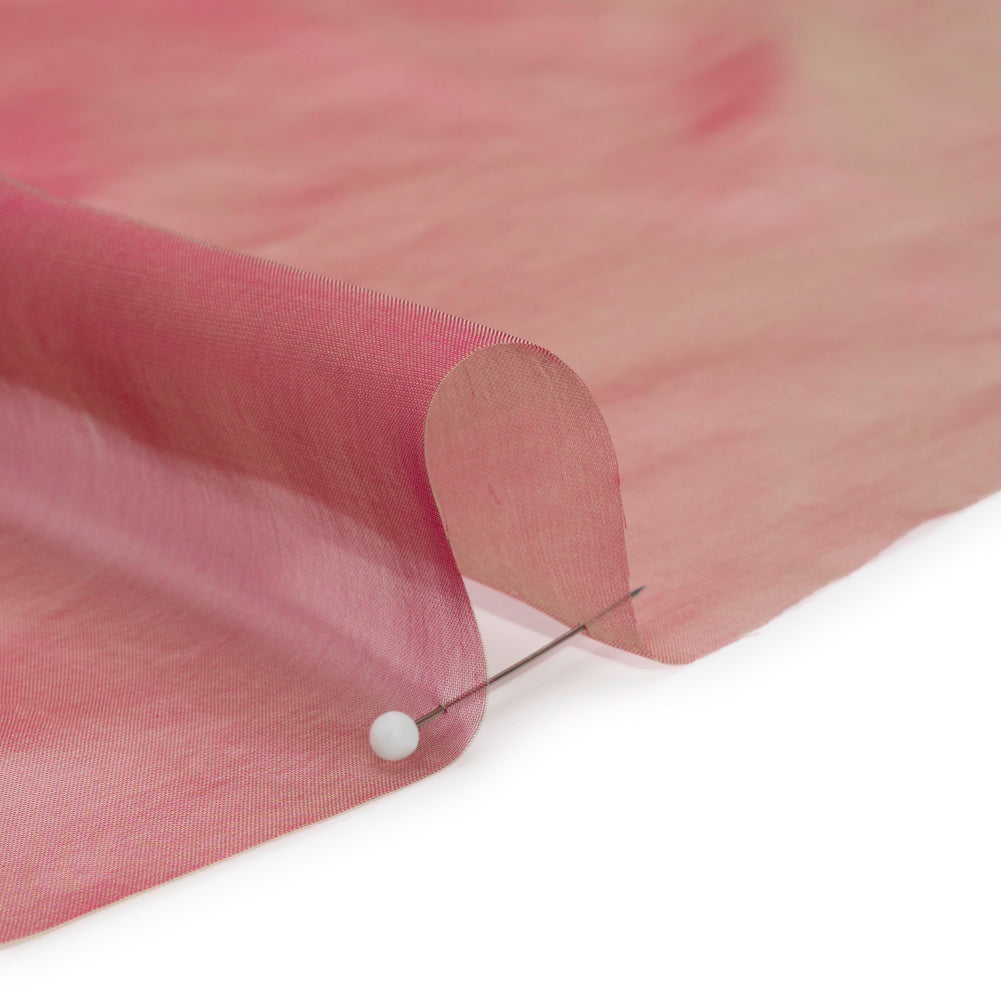 Chiffon-Like Silk Voile - Berry and Key Lime Iridescent - Adelaide Collection