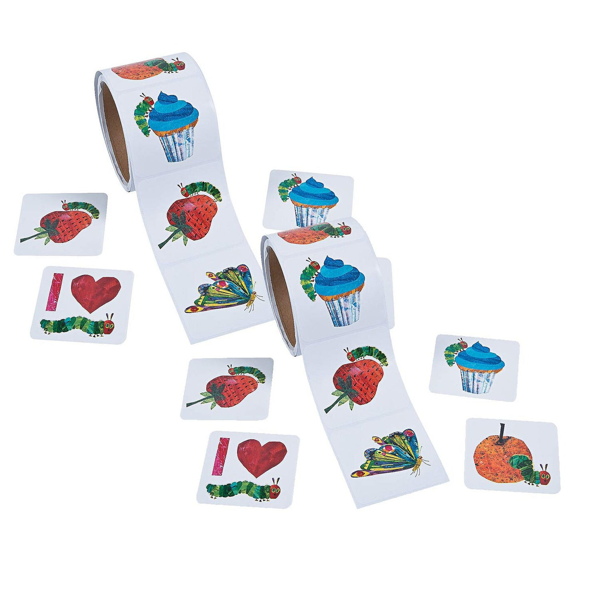 2 1/2" World of Eric Carle The Very Hungry Caterpillar Paper Sticker Roll 100 Pc