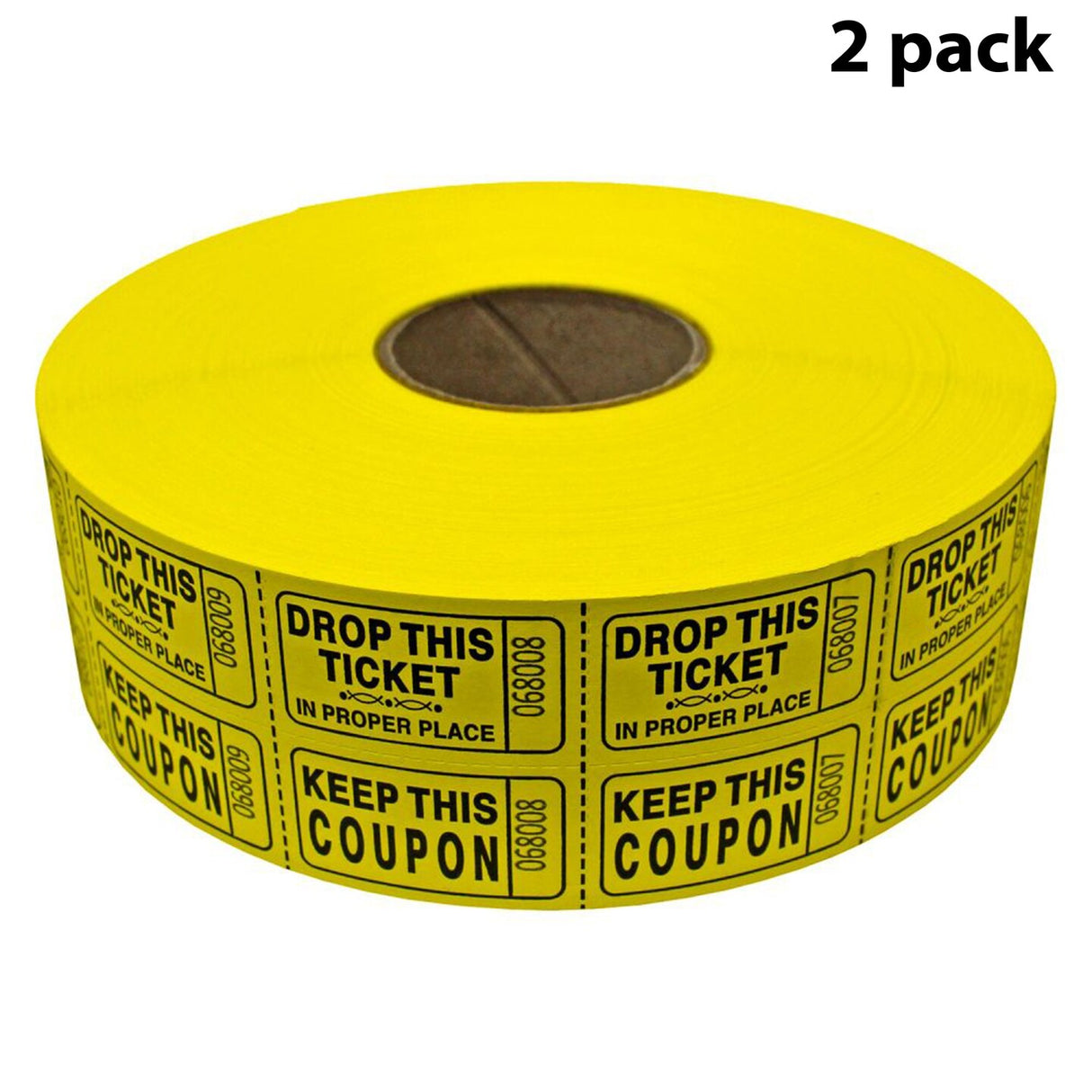 Double Roll Raffle Tickets – Coupon Tickets (2000/Roll) – Available in 8 Colors: Red, Blue, Green, Yellow, Orange, Purple, Pink & White