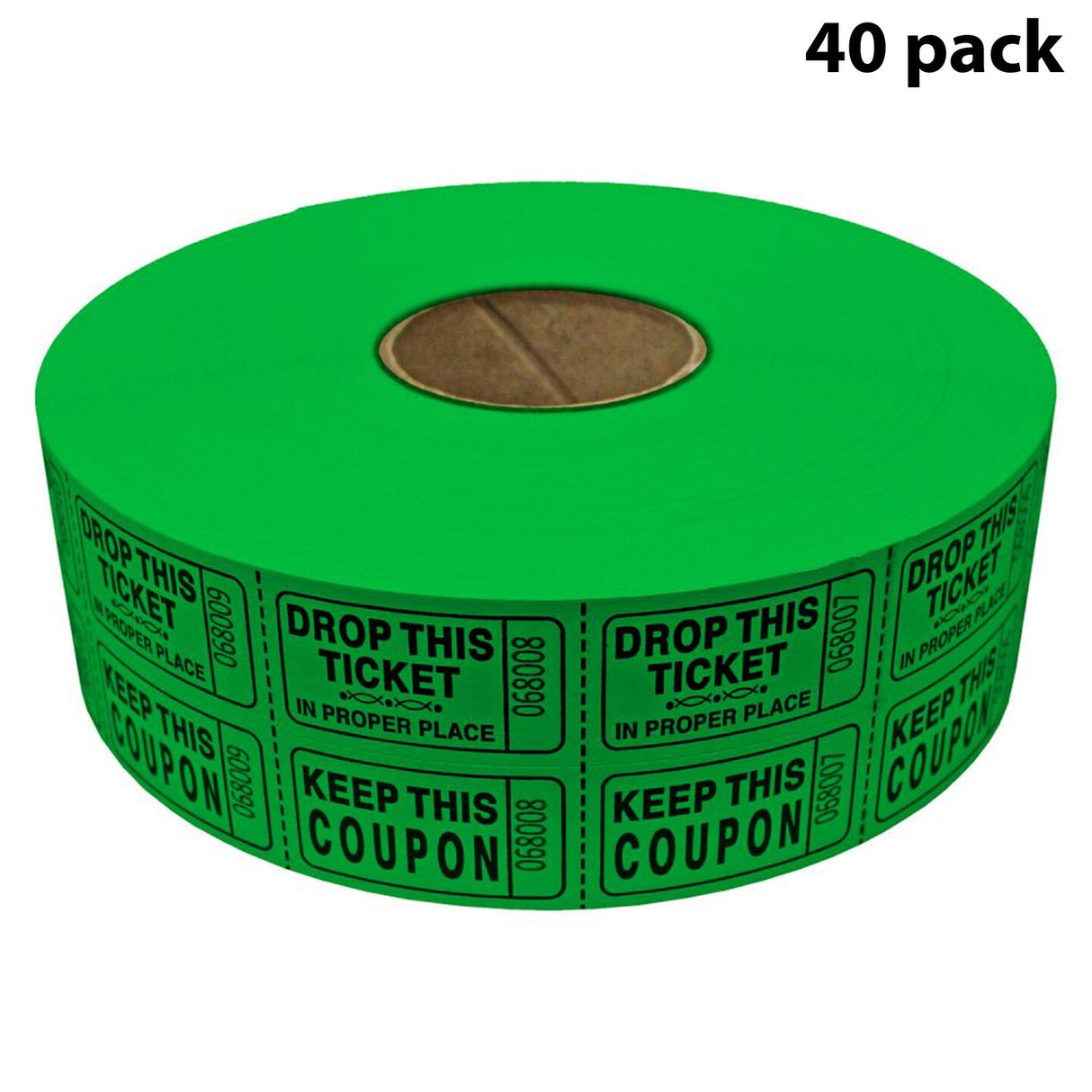 Double Roll Raffle Tickets – Coupon Tickets (2000/Roll) – Available in 8 Colors: Red, Blue, Green, Yellow, Orange, Purple, Pink & White