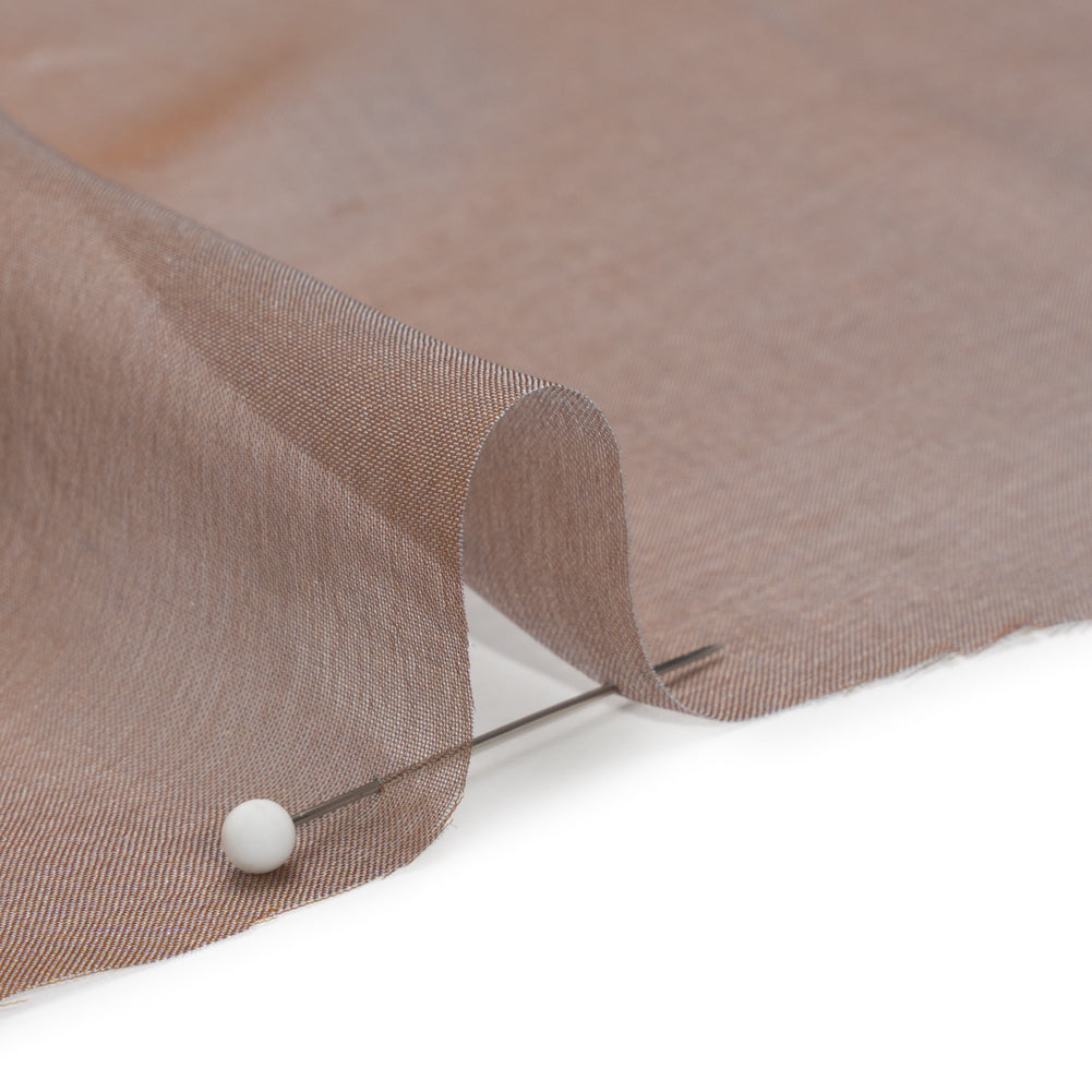 Copper and Bluish Silver Two-Tone Silk Chiffon