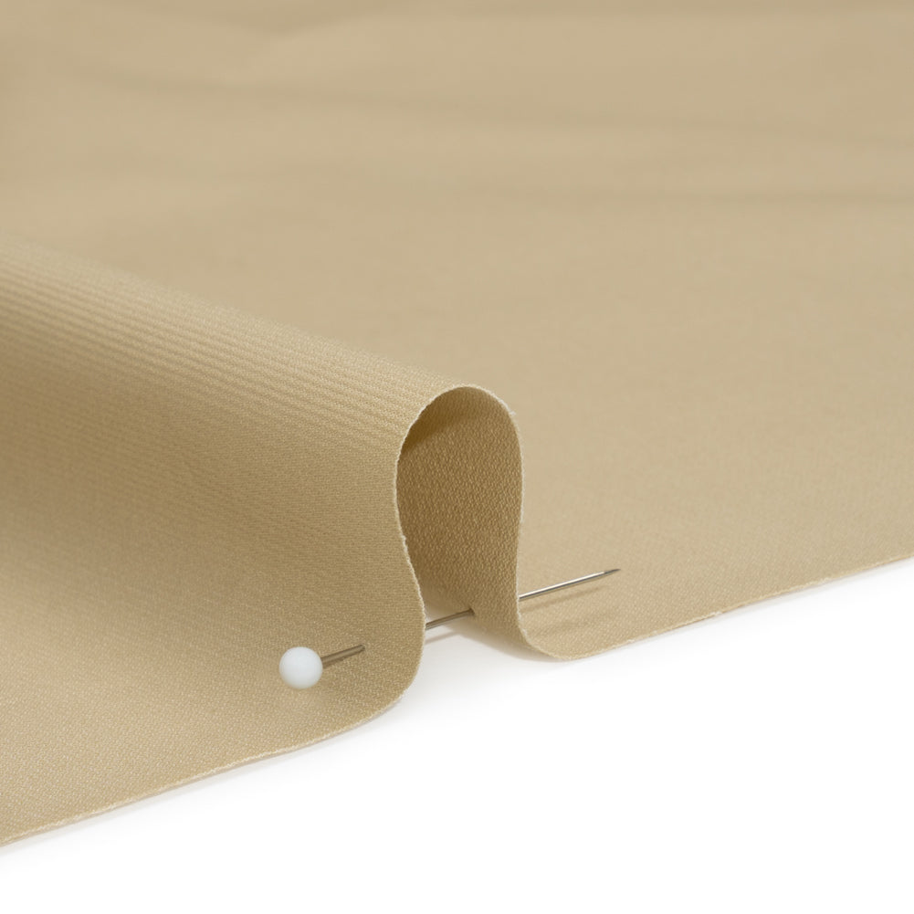 Vertical Ribs Creped Stretch Cotton Dobby - Beige