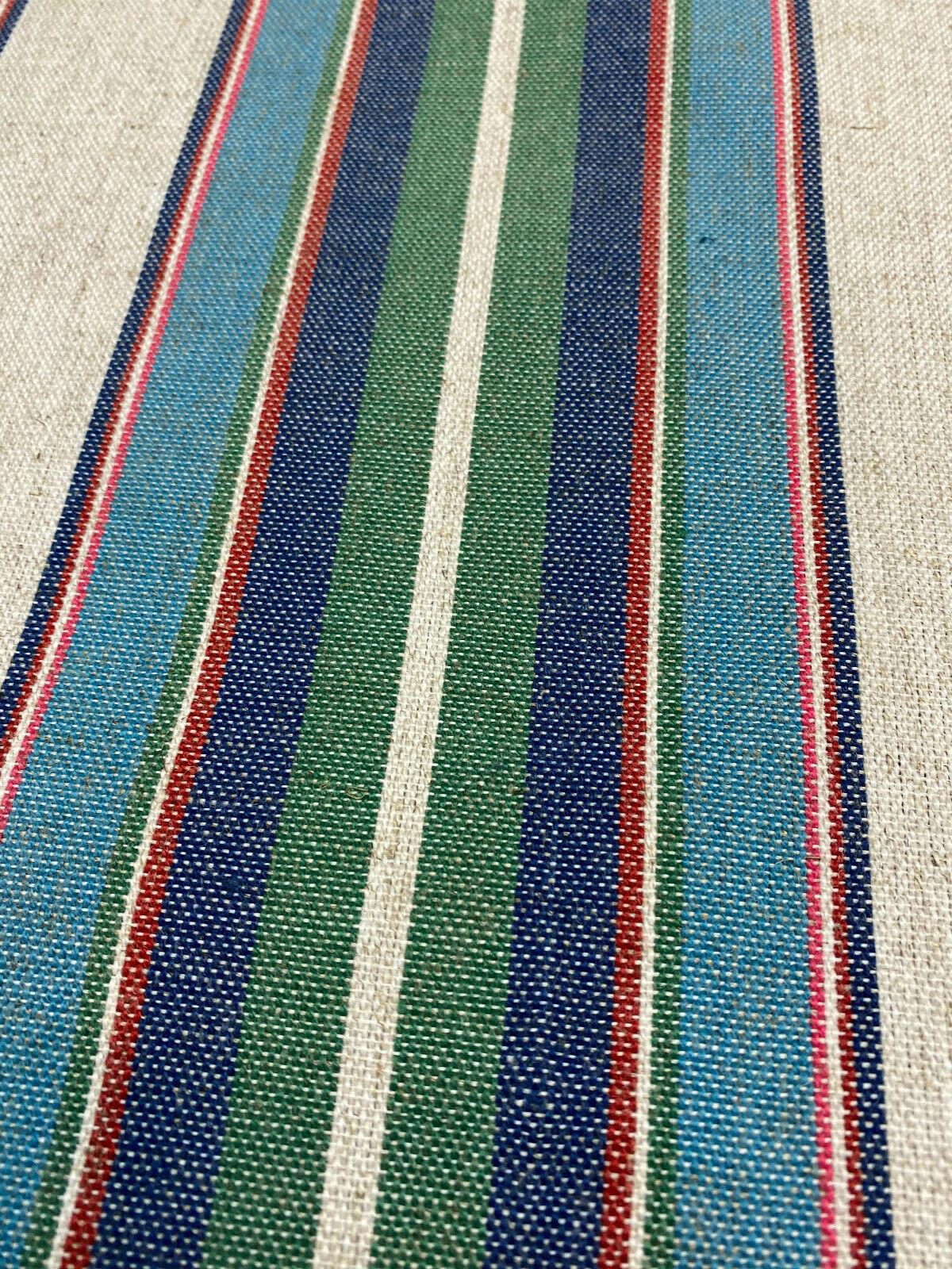 PK Lifestyle Yucatan Stripe Linen Fabric - Cancun Green Blue Stripe, 54" Width (1 Yard)
