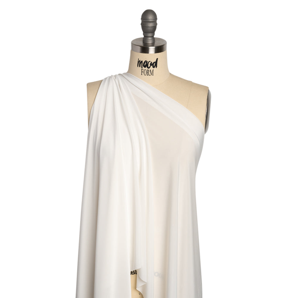 Famous Australian Designer White Stretch Polyester Jersey