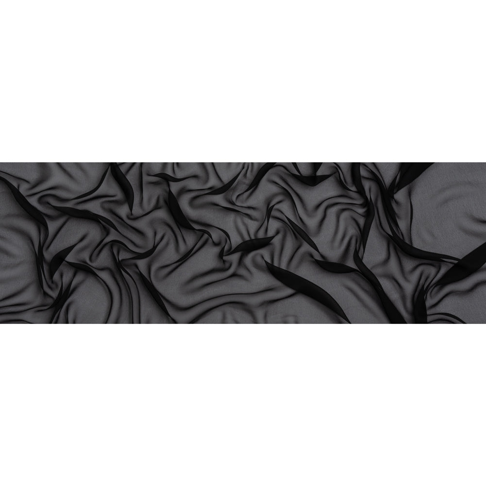 Famous Australian Designer Black Silk Georgette