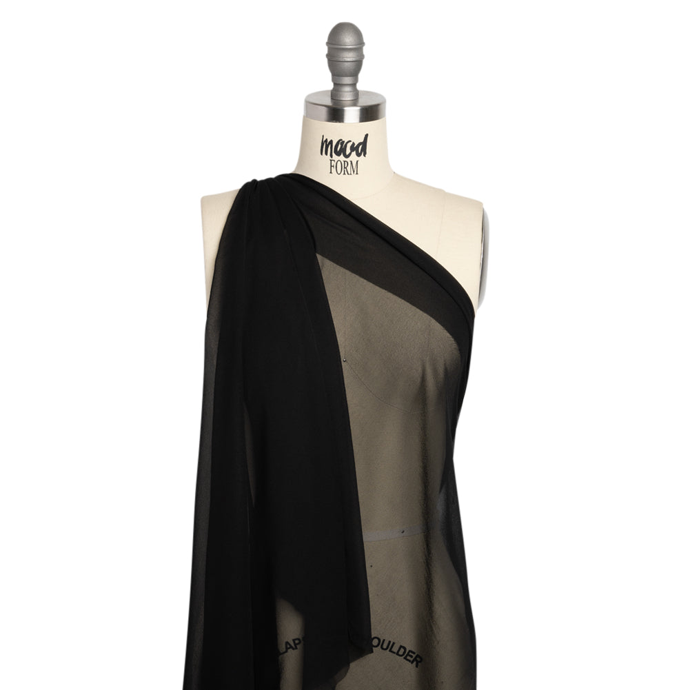 Famous Australian Designer Black Silk Georgette