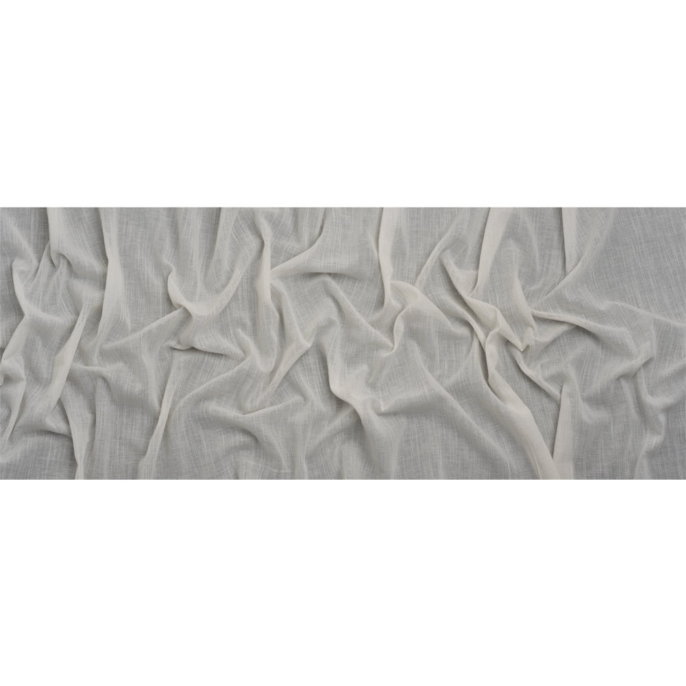 Famous Australian Designer White Crinkled Cotton and Linen Gauze