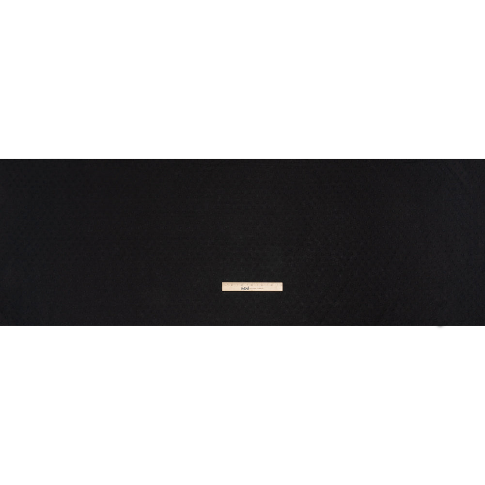 Famous Australian Designer Black Embroidered Polka Dots LightweightLinen and Cotton Woven