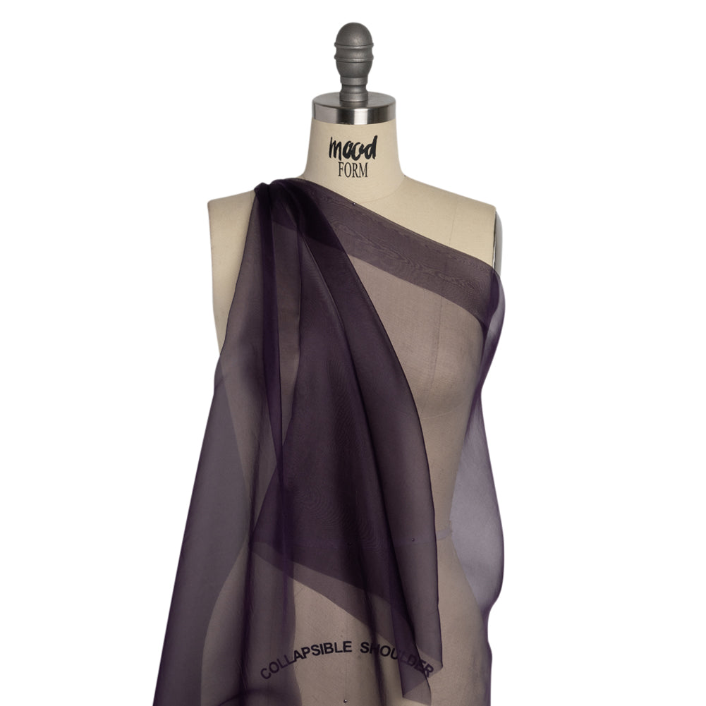 Famous Australian Designer Eggplant Lightweight Silk Organza
