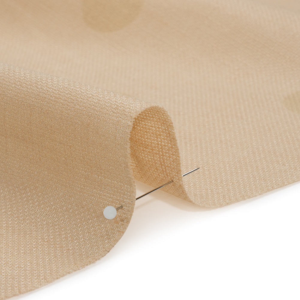 Famous Australian Designer Ecru and Beige Polka Dot Basketweave Linen and Cotton Suiting