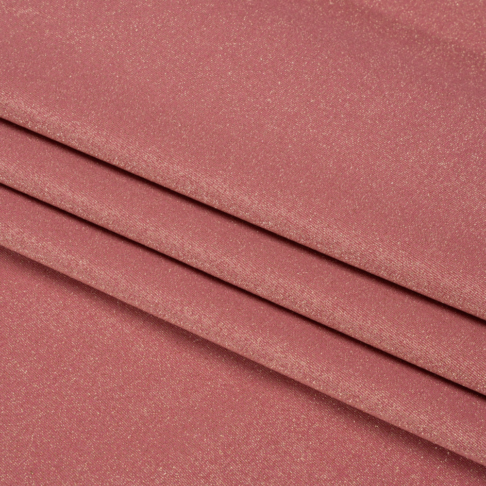 Famous Australian Designer Rose and Metallic Gold Stretch Polyamide and Polyester Tricot