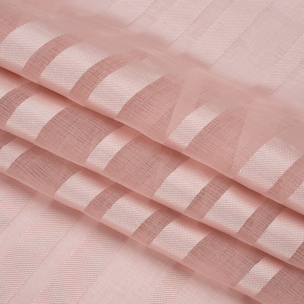 Famous Australian Designer Dusty Rose Striped Polyester Burnout Woven