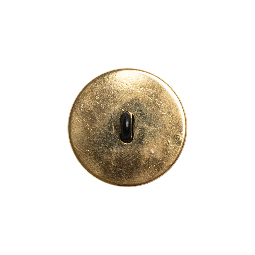 Domed Plastic Shank Back Button - Black and Metallic Gold Faceted - 32L/20mm