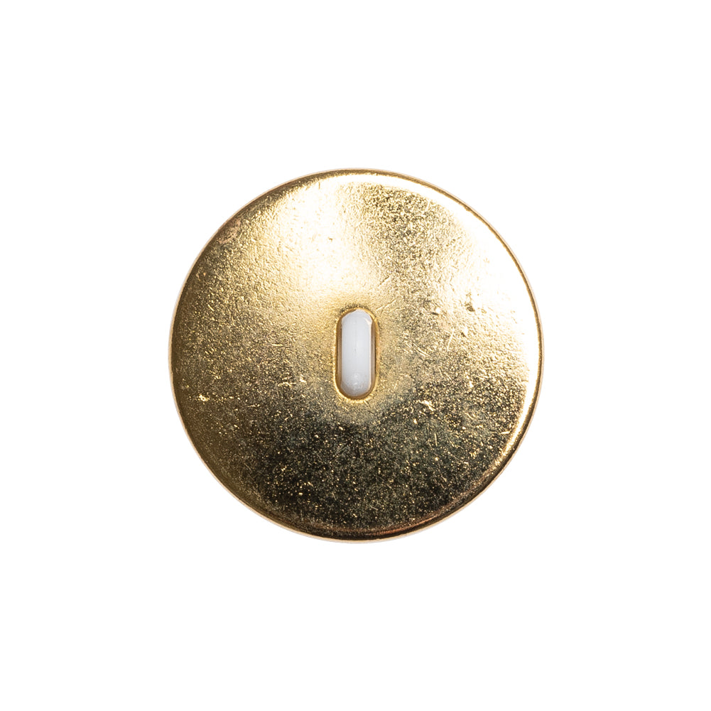Domed Plastic Shank Back Button - White and Metallic Gold Faceted - 36L/23mm