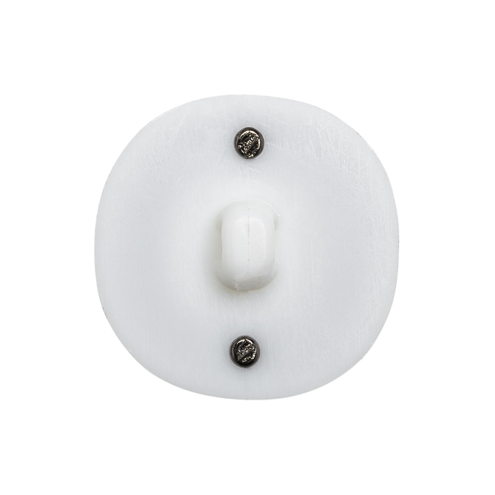 2-Piece Plastic Shank Back Button - White and Gunmetal - 40L/25.5mm