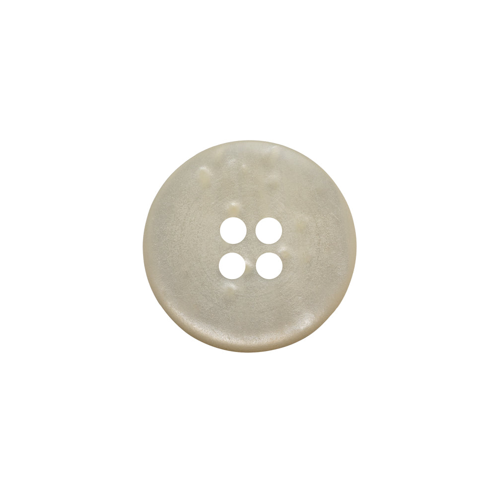 Rolled Rim 4-Hole Plastic Button - Beige and Taupe Iridescent - 28L/18mm