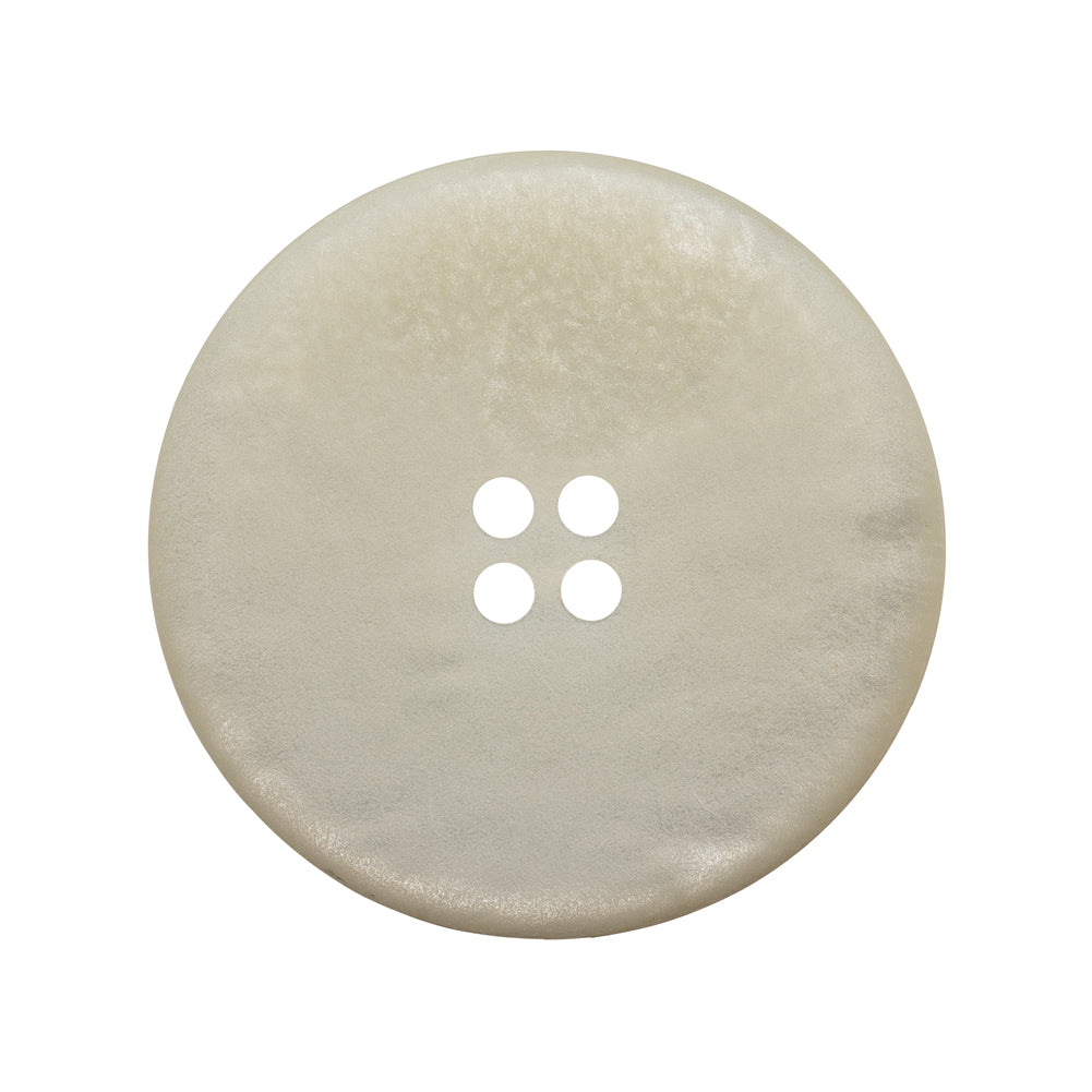 Rolled Rim 4-Hole Plastic Button - Beige and Taupe Iridescent - 44L/28mm