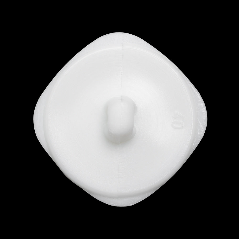 Square Plastic Shank Back Button - White Partial Matte Abstract - 44L/28mm
