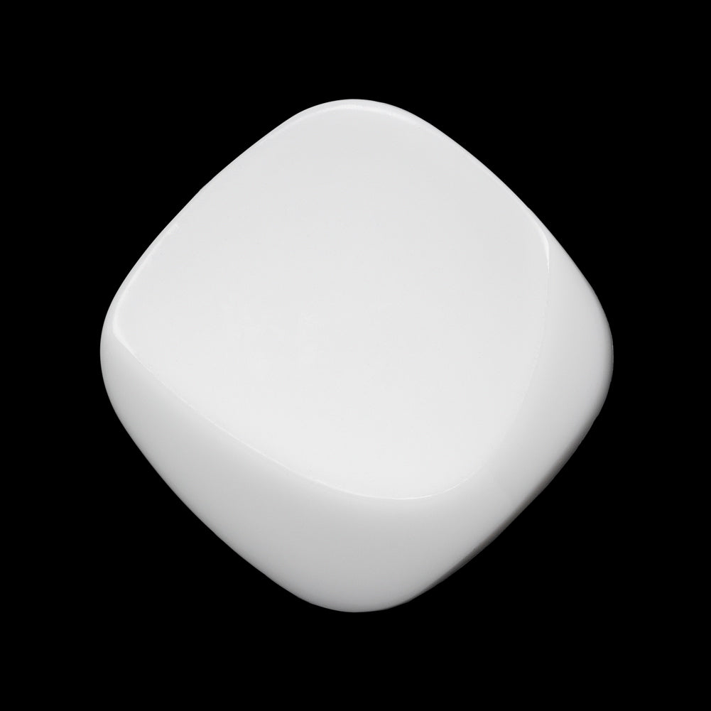 Square Plastic Shank Back Button - White Partial Matte Abstract - 44L/28mm