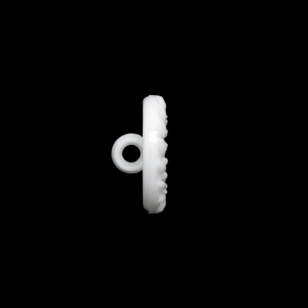 Plastic Shank Back Button - White Faux Gems and Latticework - 24L/15mm