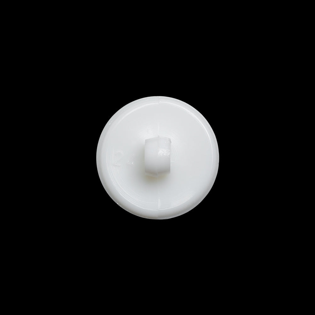 Concave Plastic Shank Back Button - White Beaded Look Embossed - 24L/15mm