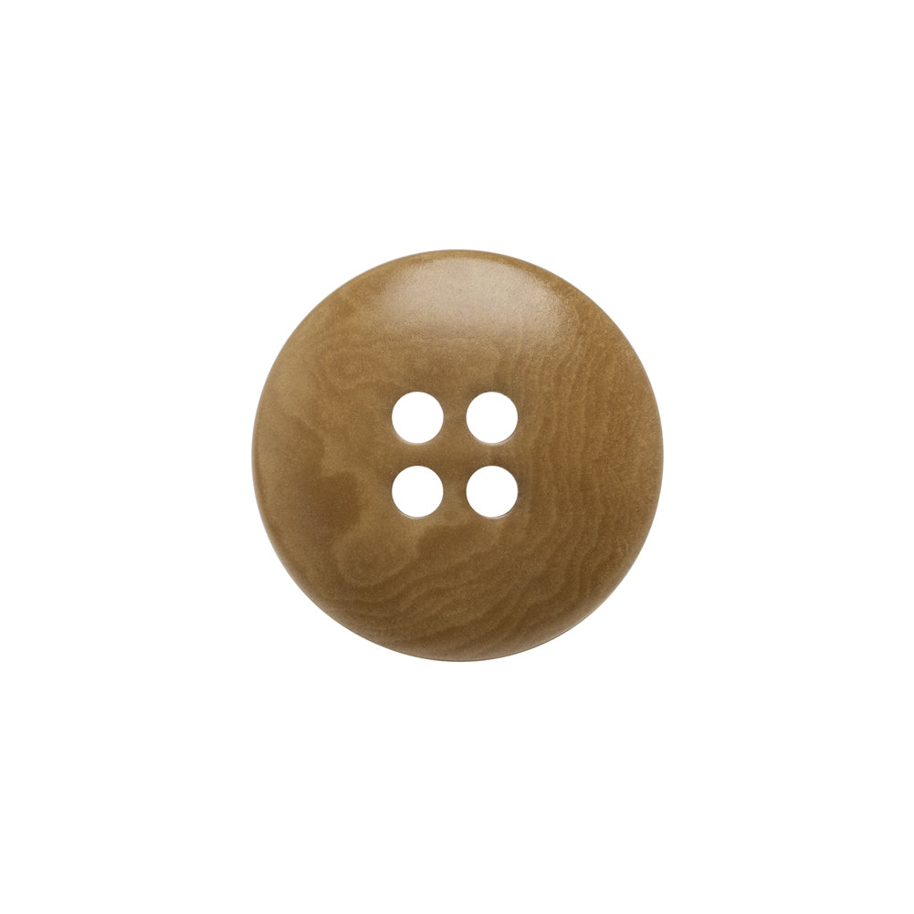 Horn 4-Hole Button - 30L/19mm - Light Brown Swirled