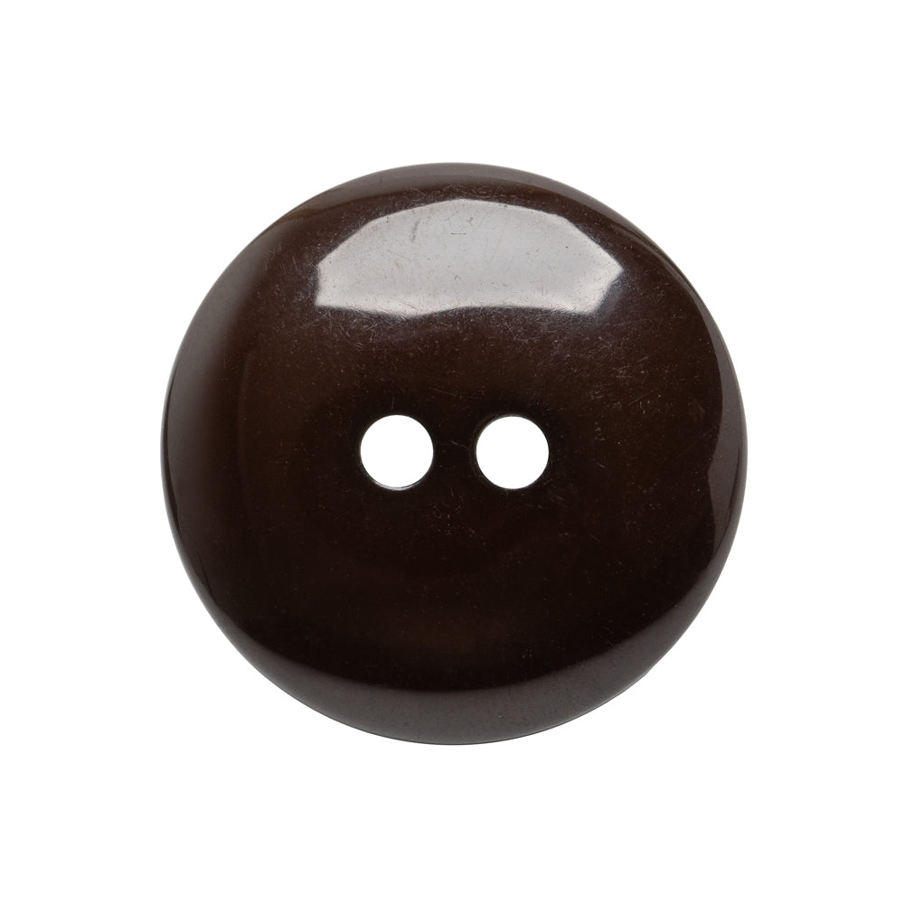 Plastic 2-Hole Button - 40L/25.5mm - Brown Faux-Shell