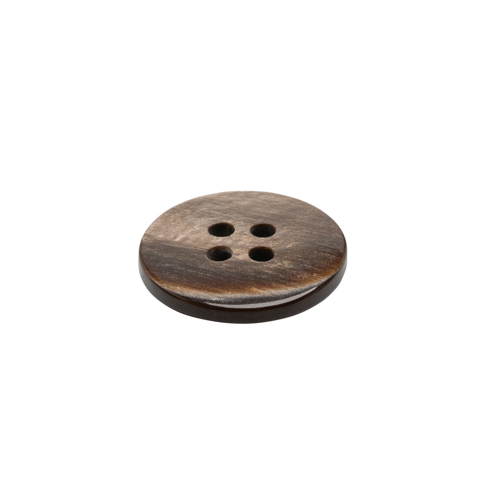 Plastic 4-Hole Button - 28L/18mm - Brown Iridescent Striations