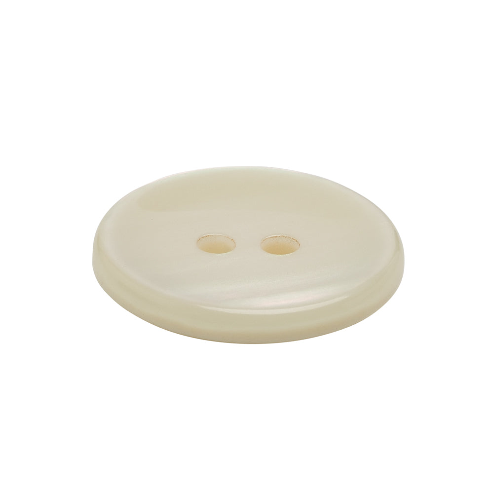 Plastic 2-Hole Button - 40L/25.5mm - Iridescent White Dish Shaped