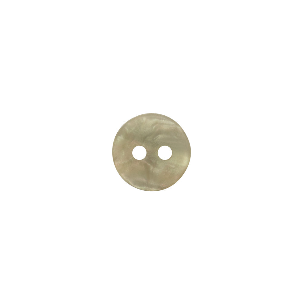Plastic 2-Hole Button - 16L/10mm - Shimmering Light Olive Green