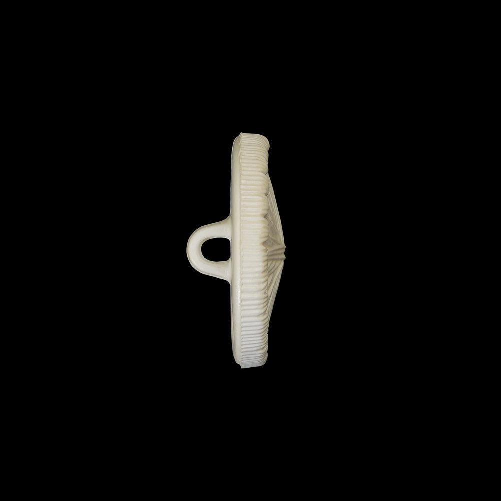 Plastic Shank Back Button - 32L/20mm - Ivory Radiating Sticks