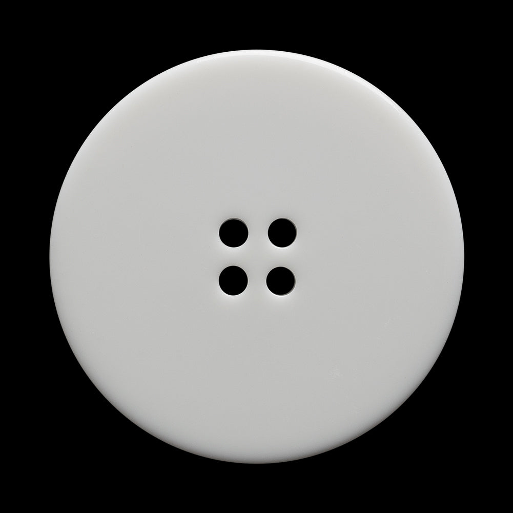 Plastic 4-Hole Button - 54L/34mm - White Chunky Tire Rim