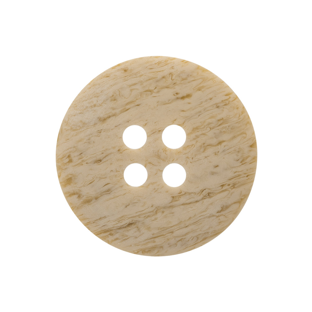Bone 4-Hole Button - 40L/25.5mm - White and Beige Subtle Swirls