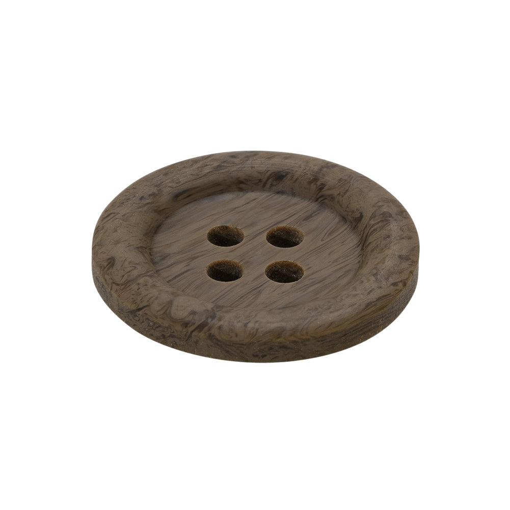 Horn 2-Hole Button - 40L/25.5mm - Brown and Charcoal Natural Grain