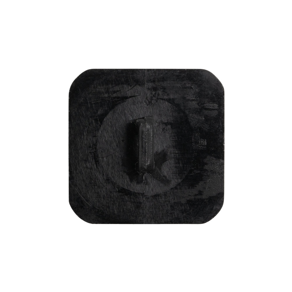 Square Plastic Shank Back Button - 36L/23mm - Black Faceted