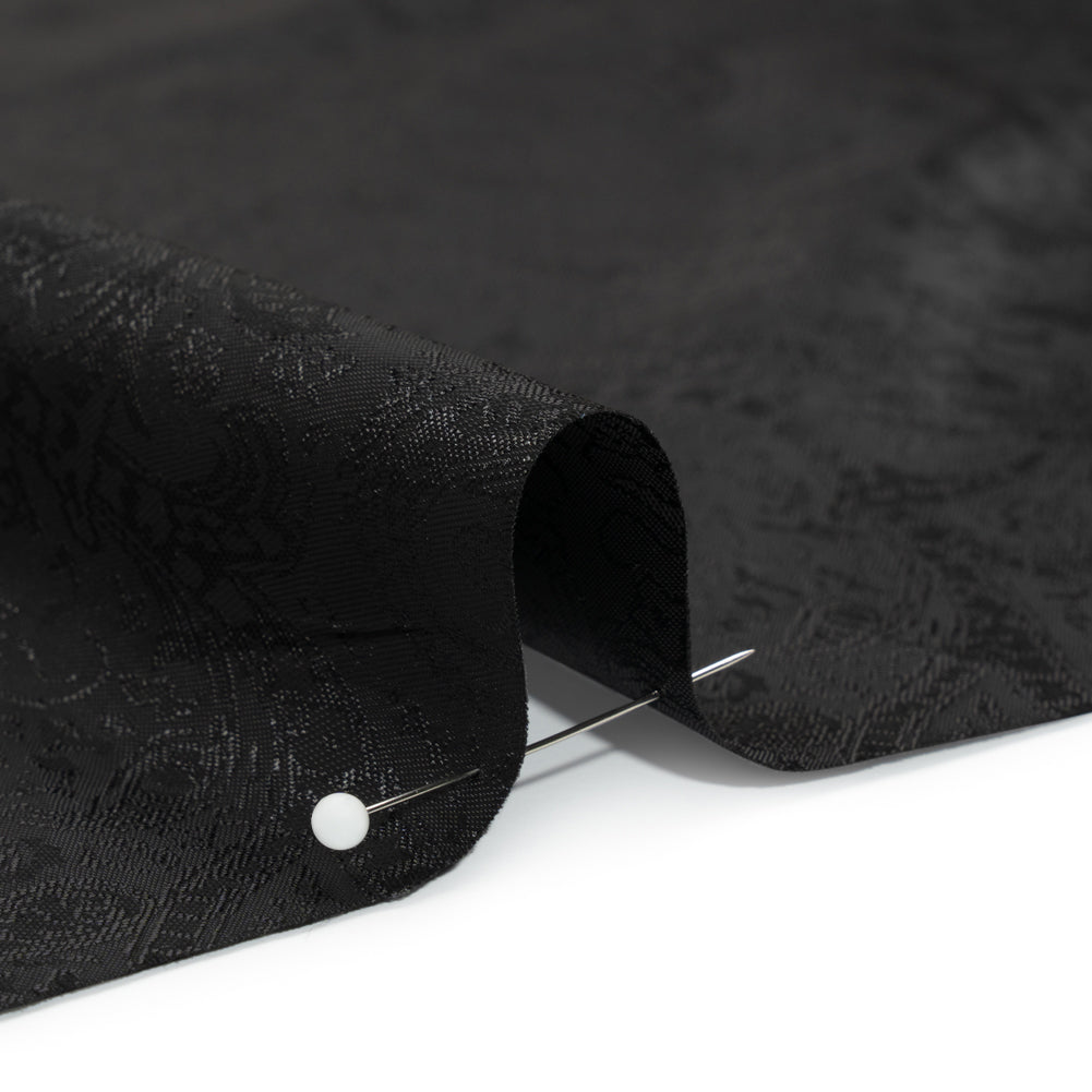 Black Paisley Polyester Jacquard